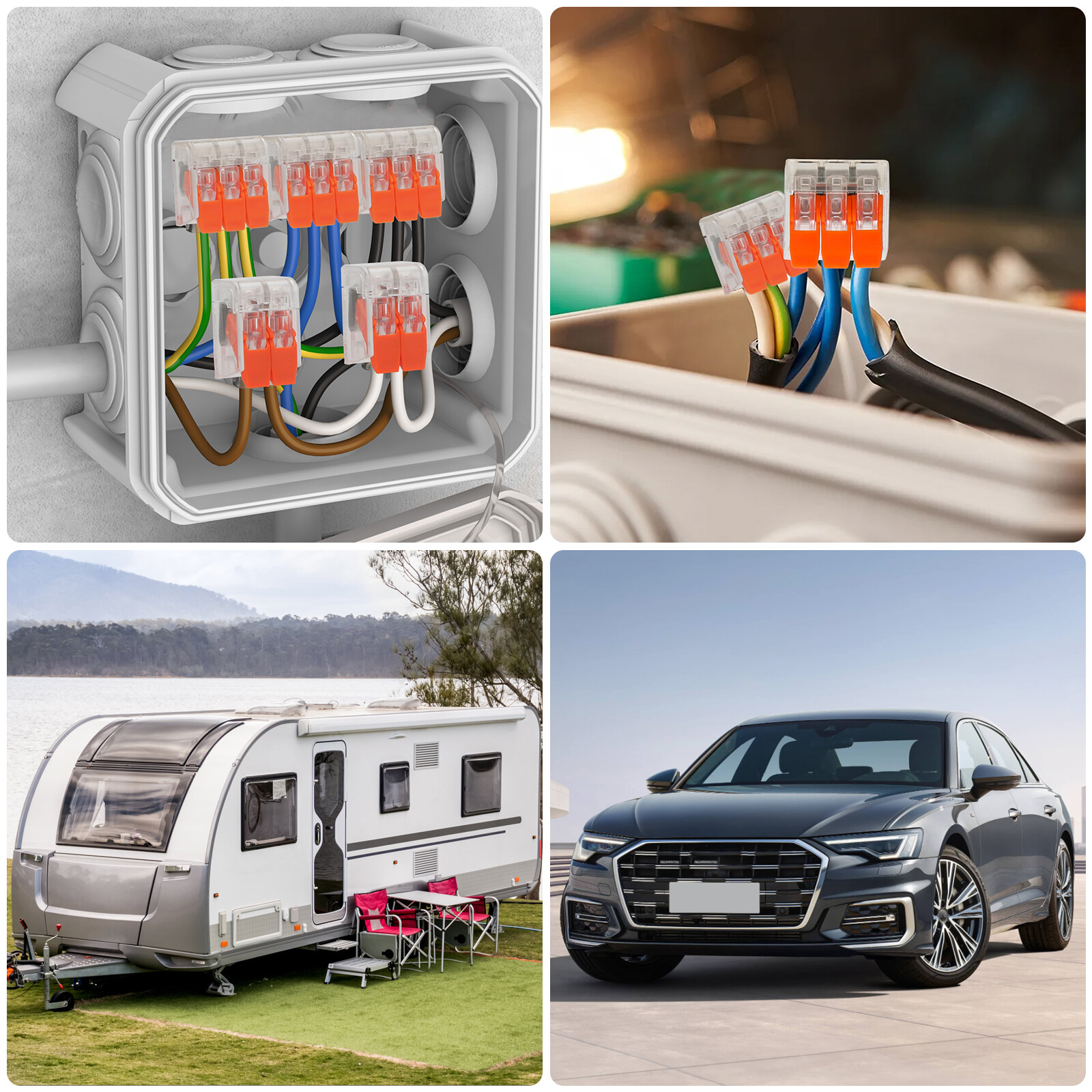 90Pcs For Wago 221 Lever Nuts Compact Splicing Wire Connectors - 2/3/5 Terminal