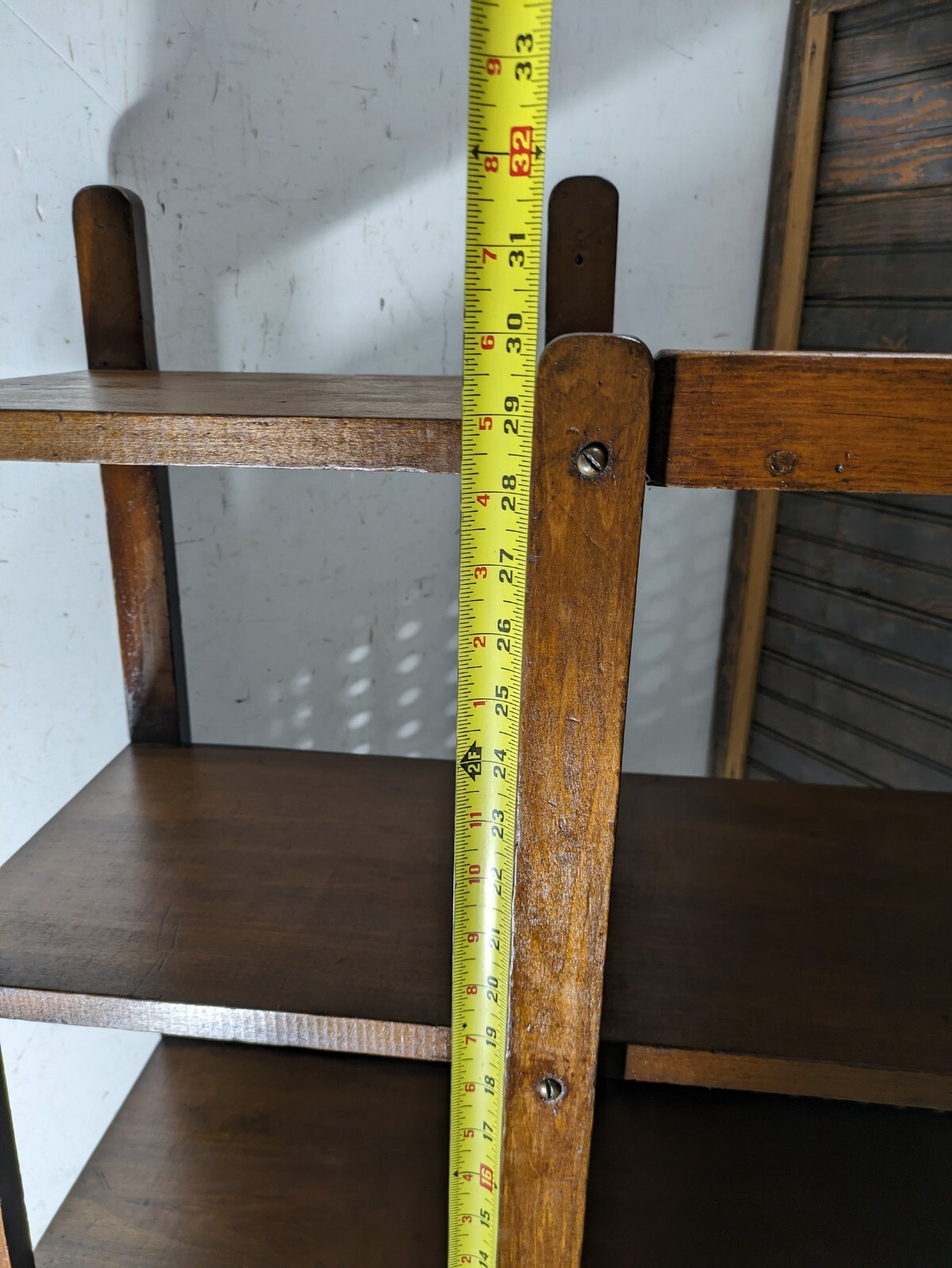 Antique Rustic Mission Arts & Crafts Style Display Book Shelf Open Bookcase