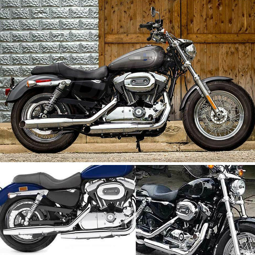 Black Driver Passenger Two Up Seat For Harley Sportster 883 1200 XL1200T Iron 48