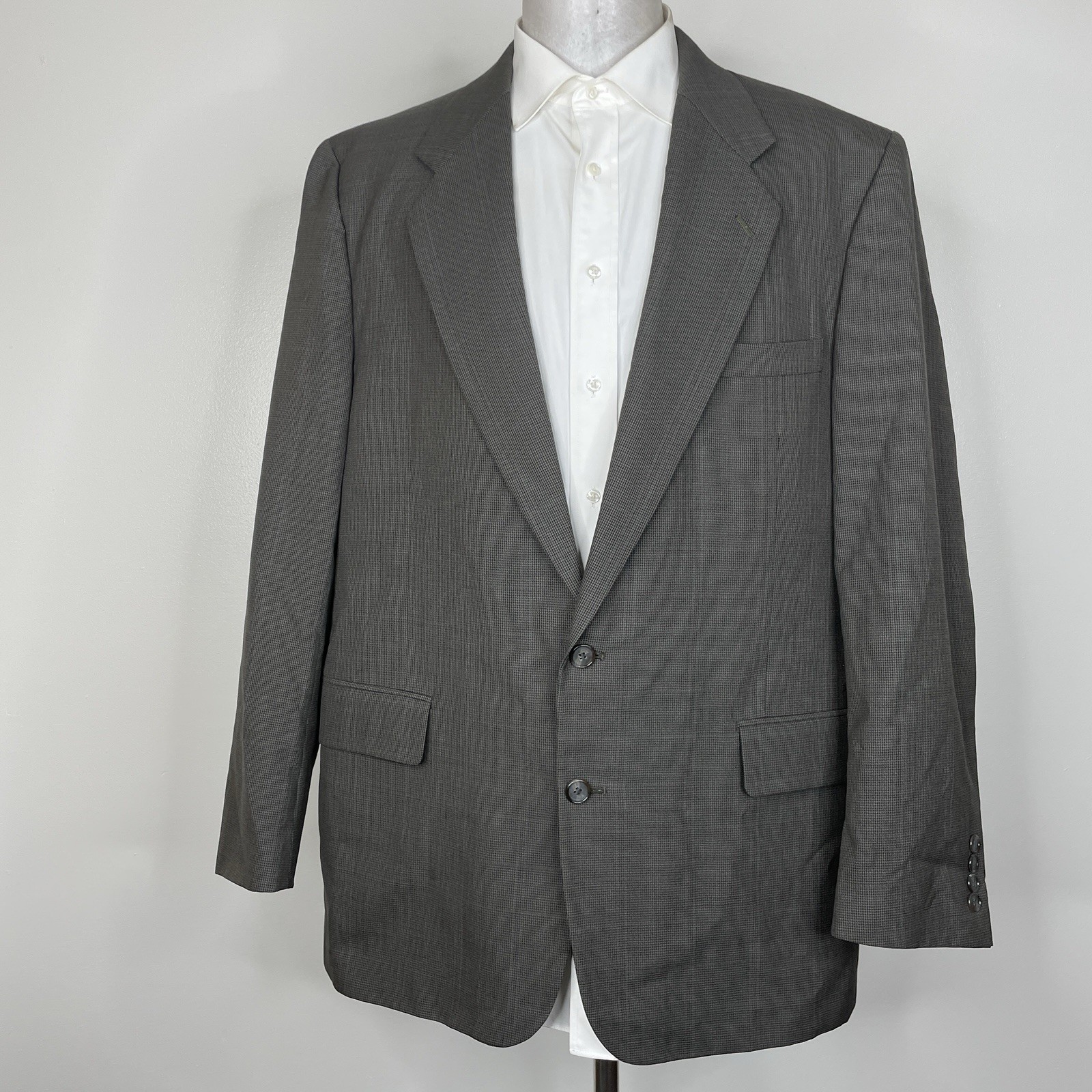 Clubfellow Sport Coat Mens 46L Green Multicolor Check Wool Two Buttons