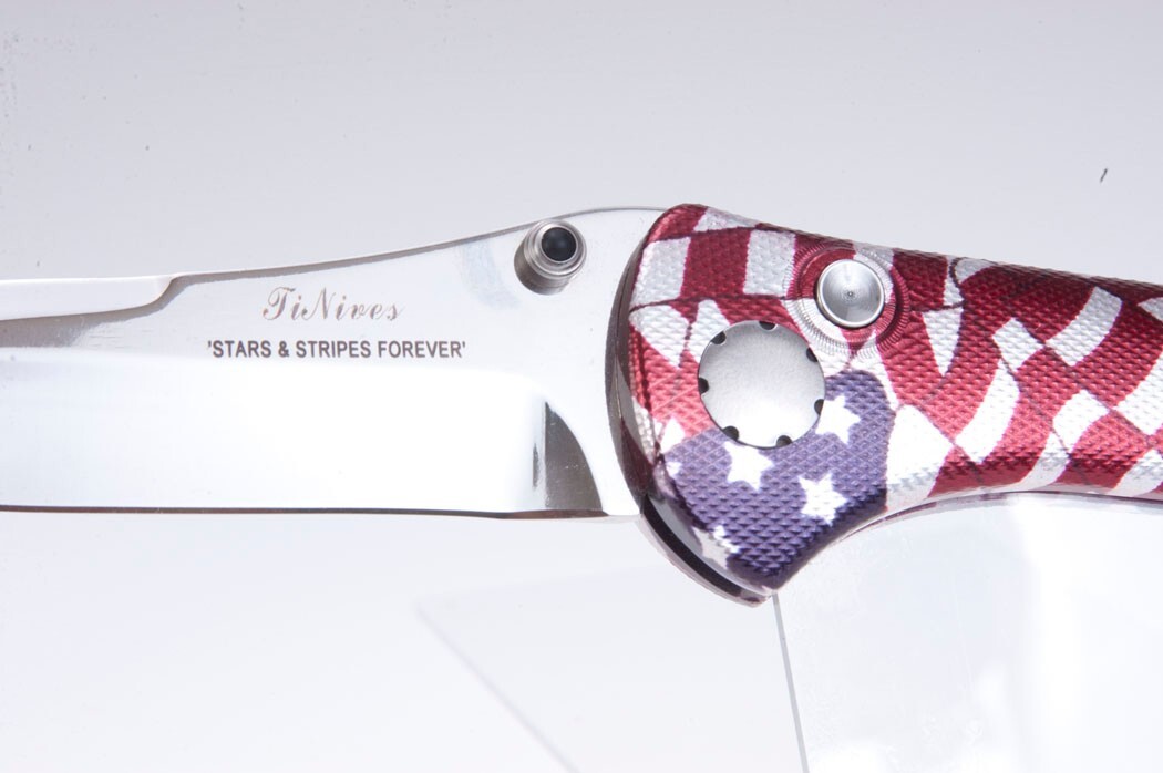 Vintage USA TiNives Stars and Stripes Knife CNC Tolerance