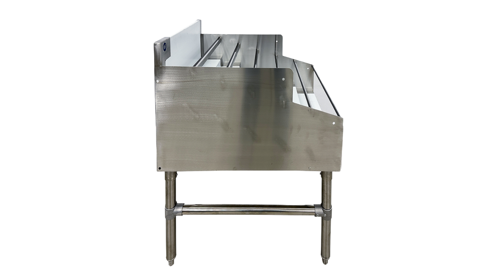 24" W 6 Shelf Liquor Display Rack, Stainless Steel