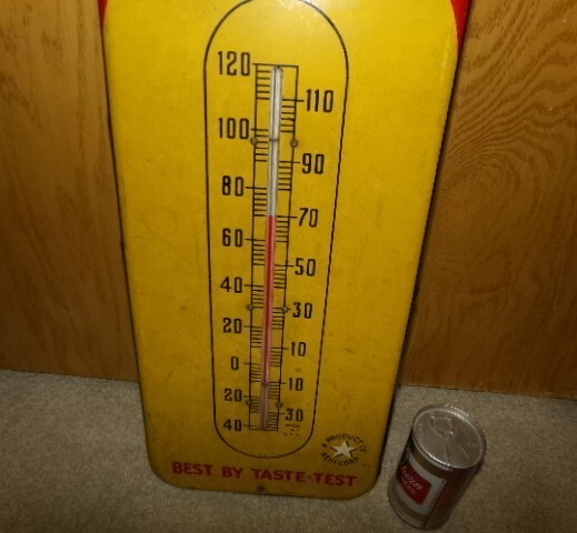 1940's ROYAL CROWN cola large 3 color thermometer