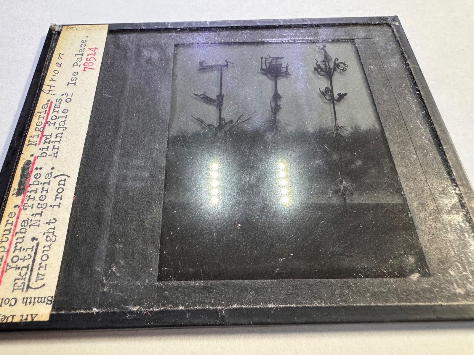 Yoruba Iron Sculpture Ifa Osun Opa Orire Photo slide Ex Libris