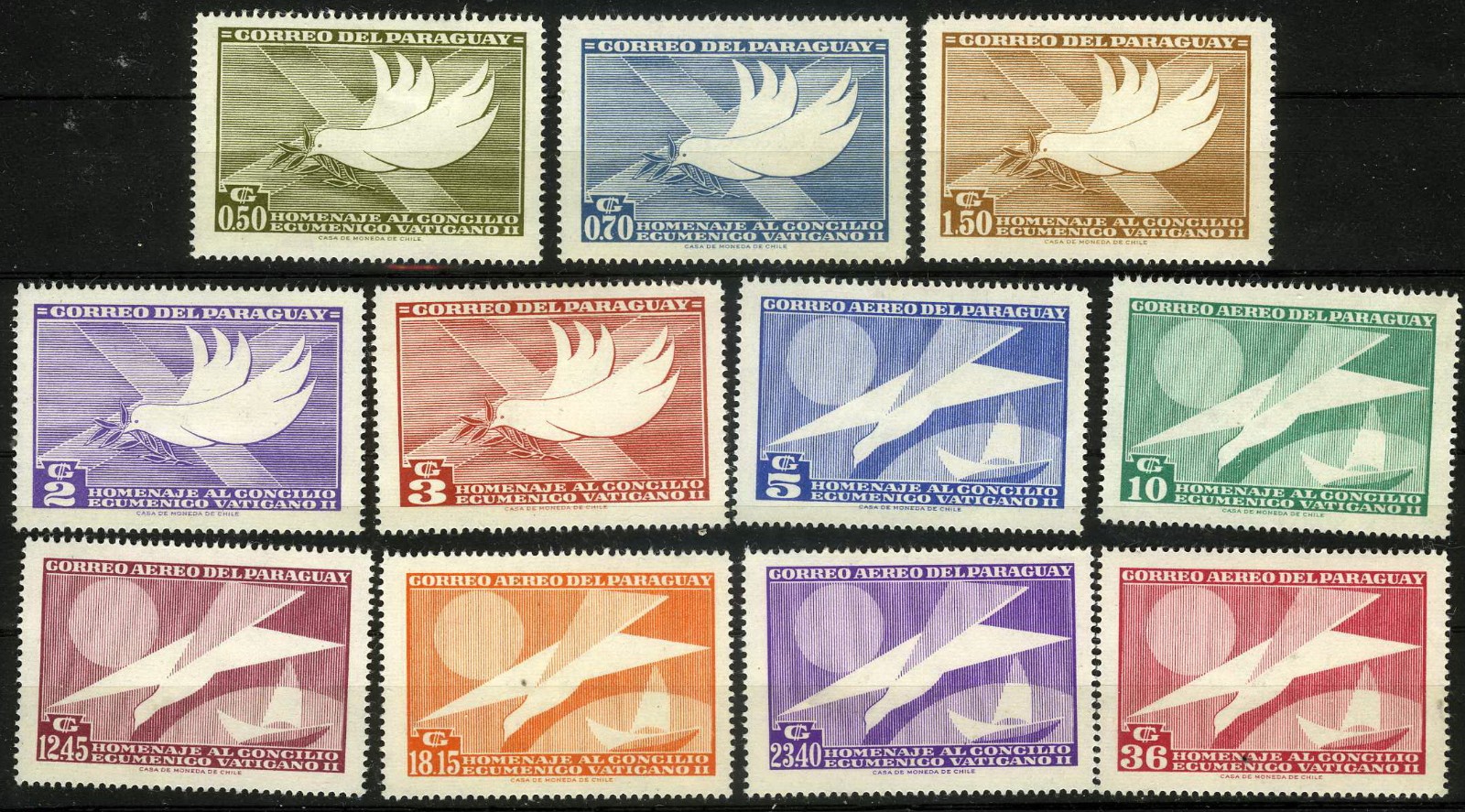 Paraguay 1962 Vatican II Ecumenical Council MH (SC# 715-725)