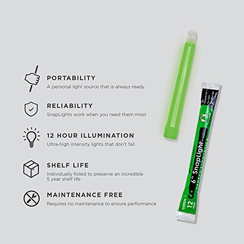 New 5 Pack 6" Cyalume USA Lightstick Green 12 Hour Prepper Doomsday Survival EMP