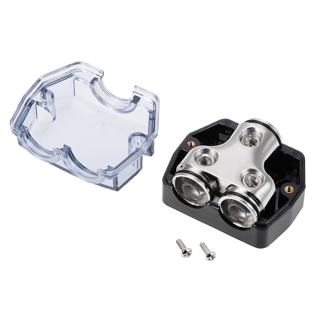 2Way 0 Gauge in Out Power Distribution Block Splitter Ground Distributor Power