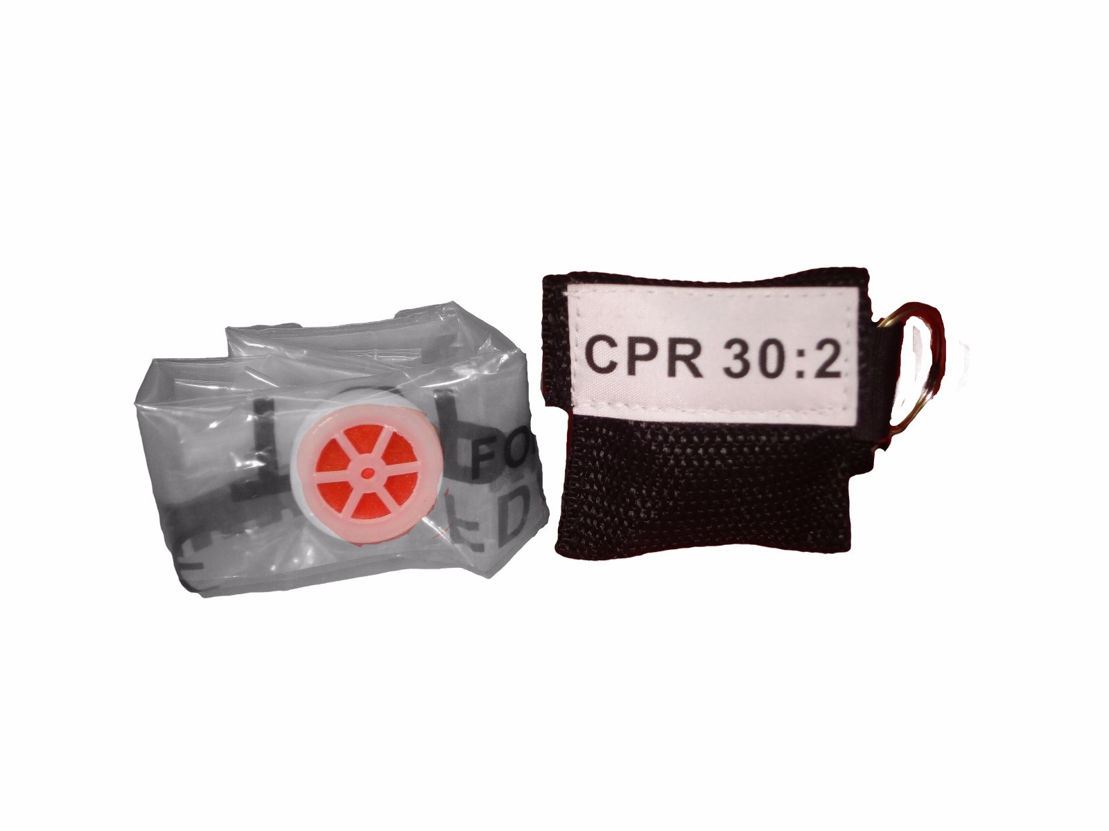 5 Black CPR Mask with Keychain - Face Shield with GLOVES