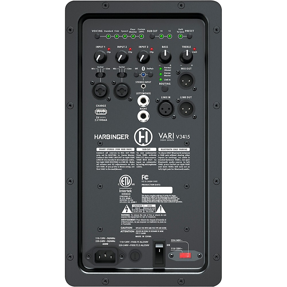 Harbinger VARI V3415 Powered 15" 2-Way Loudspeaker