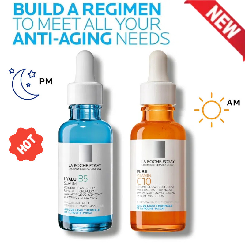 *La Roche-Posay Pure Vitamin C10 ,HYALU B5 Anti-Wrinkle Anti-Ageing Serum 30ml*