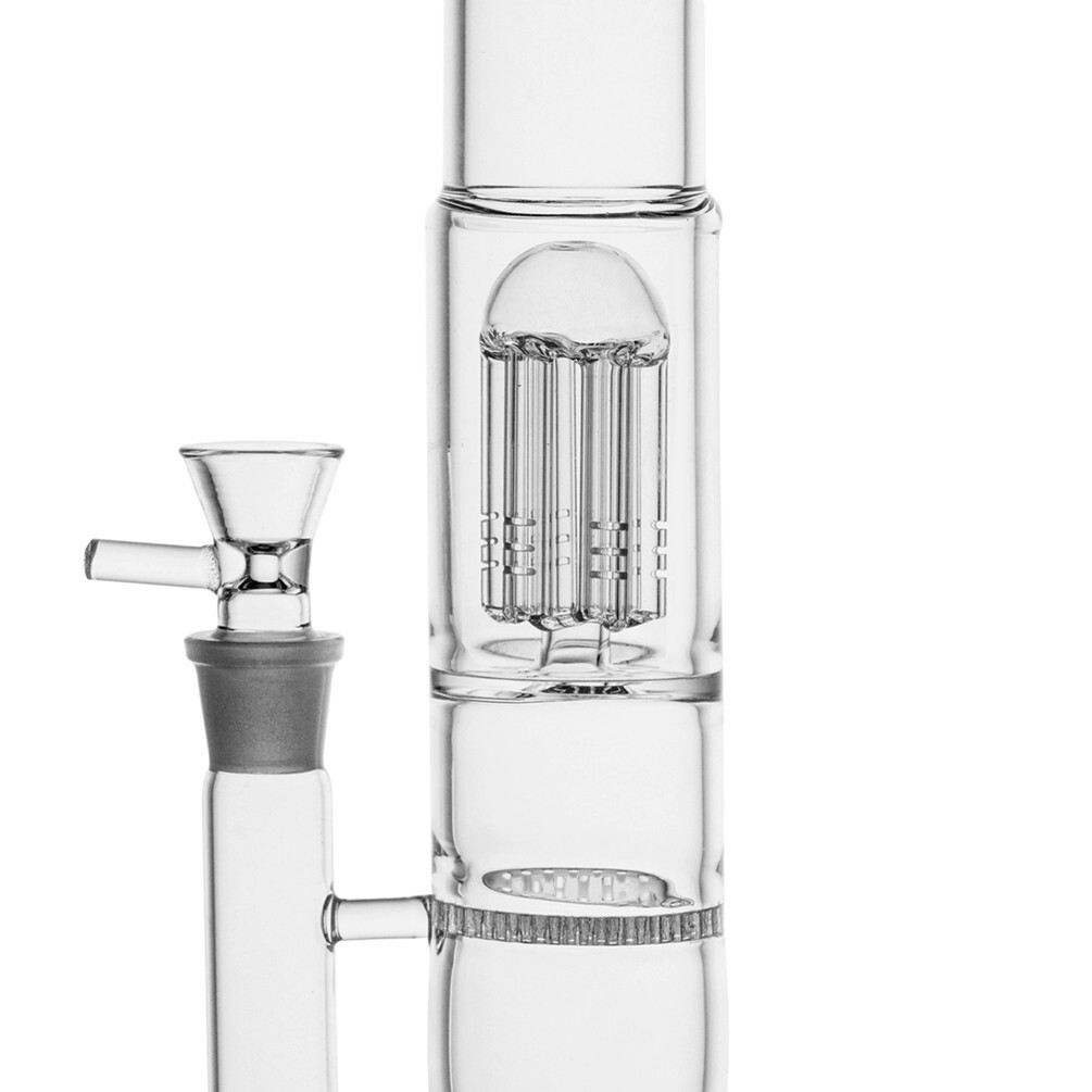 42cm Tall Glass Bong Big Straight Honeycomb Birdcage Glass Hookah Pipe 18mm Bowl