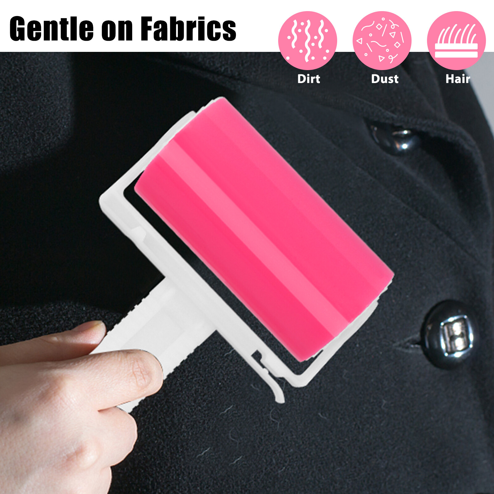 2Pcs Sticky Lint Roller Washable Reusable Hair Remover Portable For Pets Clothes