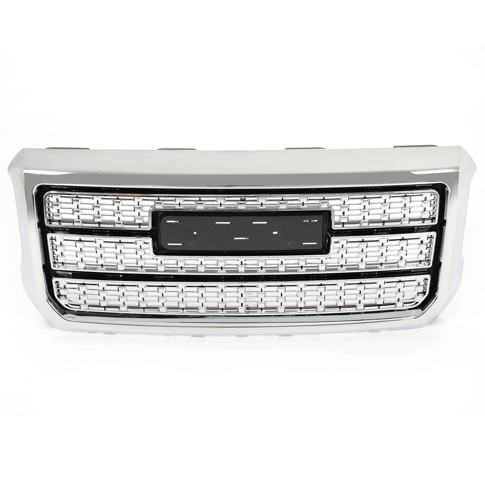 Chrome Front Grille ABS Grill W/ Snap For GMC Sierra 2500HD 3500HD 2015-2019
