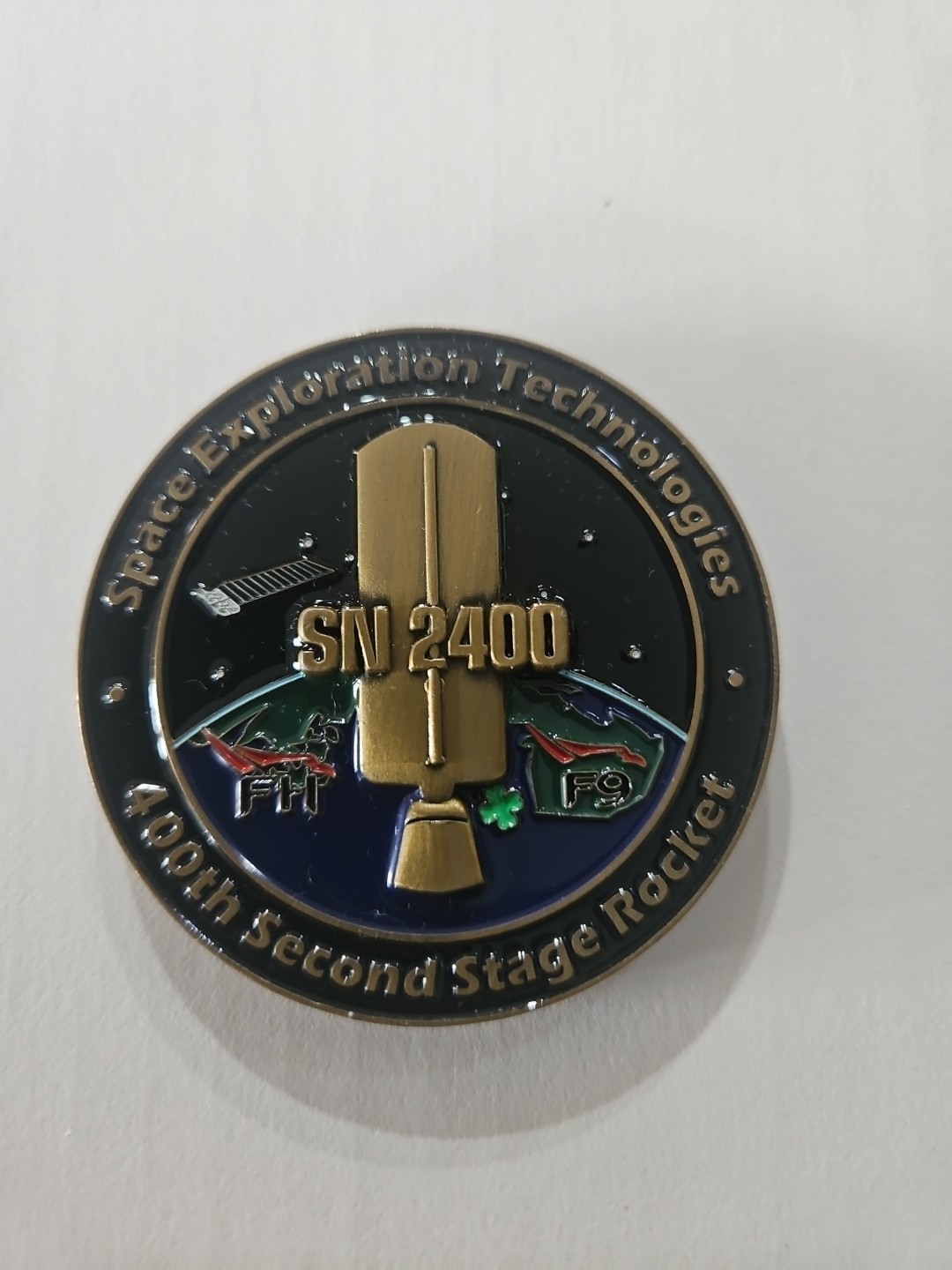 SpaceX 400th Merlin-D Vacuum Engine Challenge Coin. This limited-edition