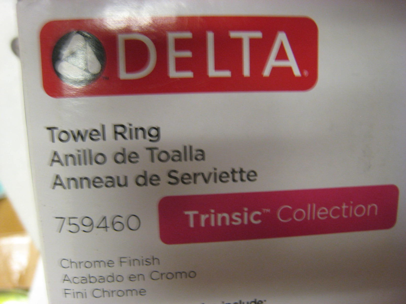 Delta 759460 Trinsic Wall Mounted Towel Ring - Polished Chrome Finish NEW