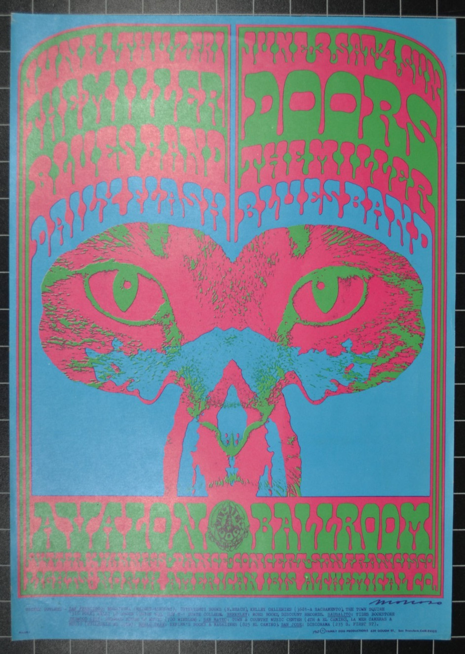 FAMILY DOG 64 - THE DOORS - THE MILLER BLUES BAND - SECOND PRINTING POSTER