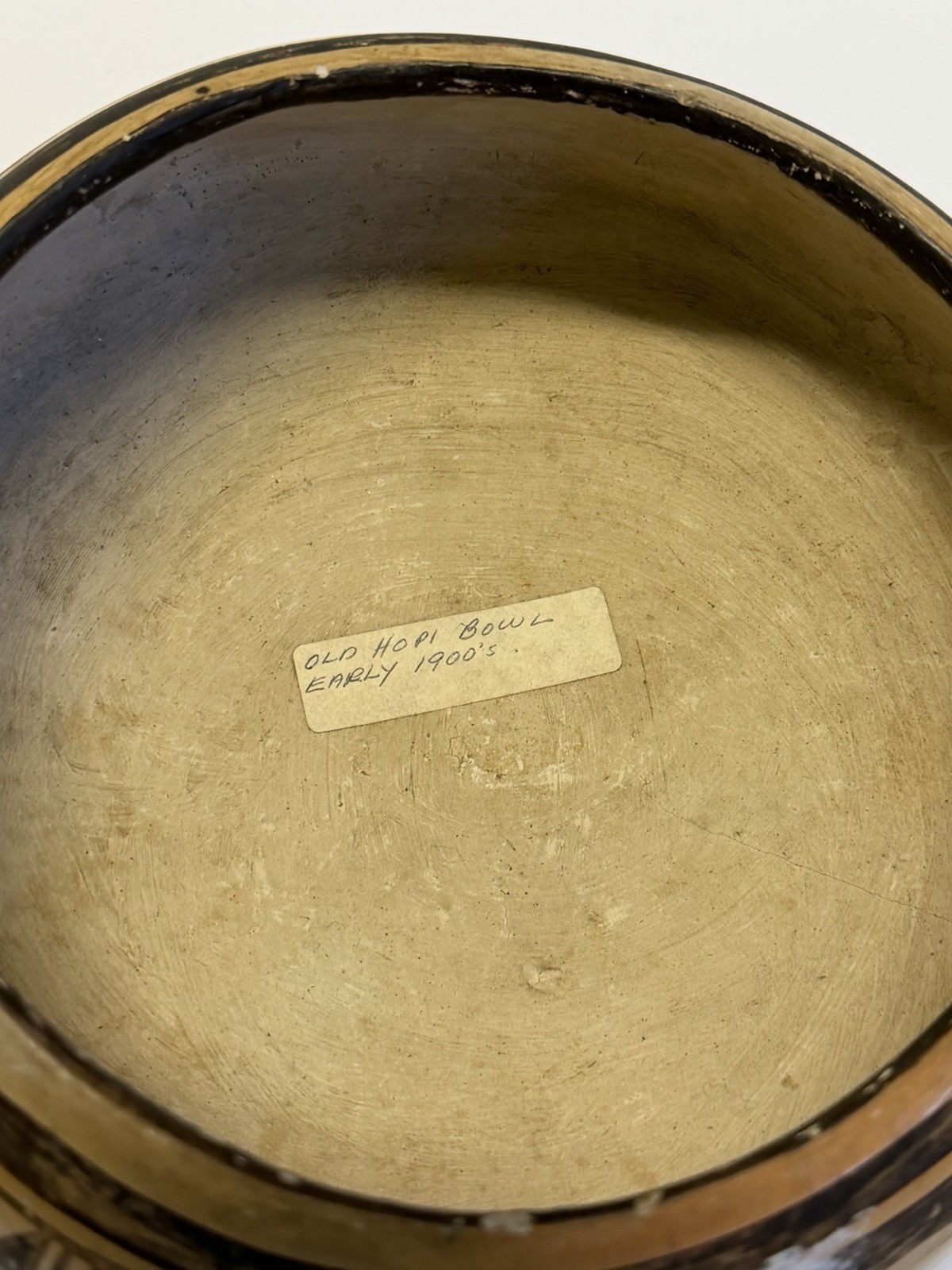 Antique Native American Indian Clay Pottery Old Hopi Bowl; Early 1900's