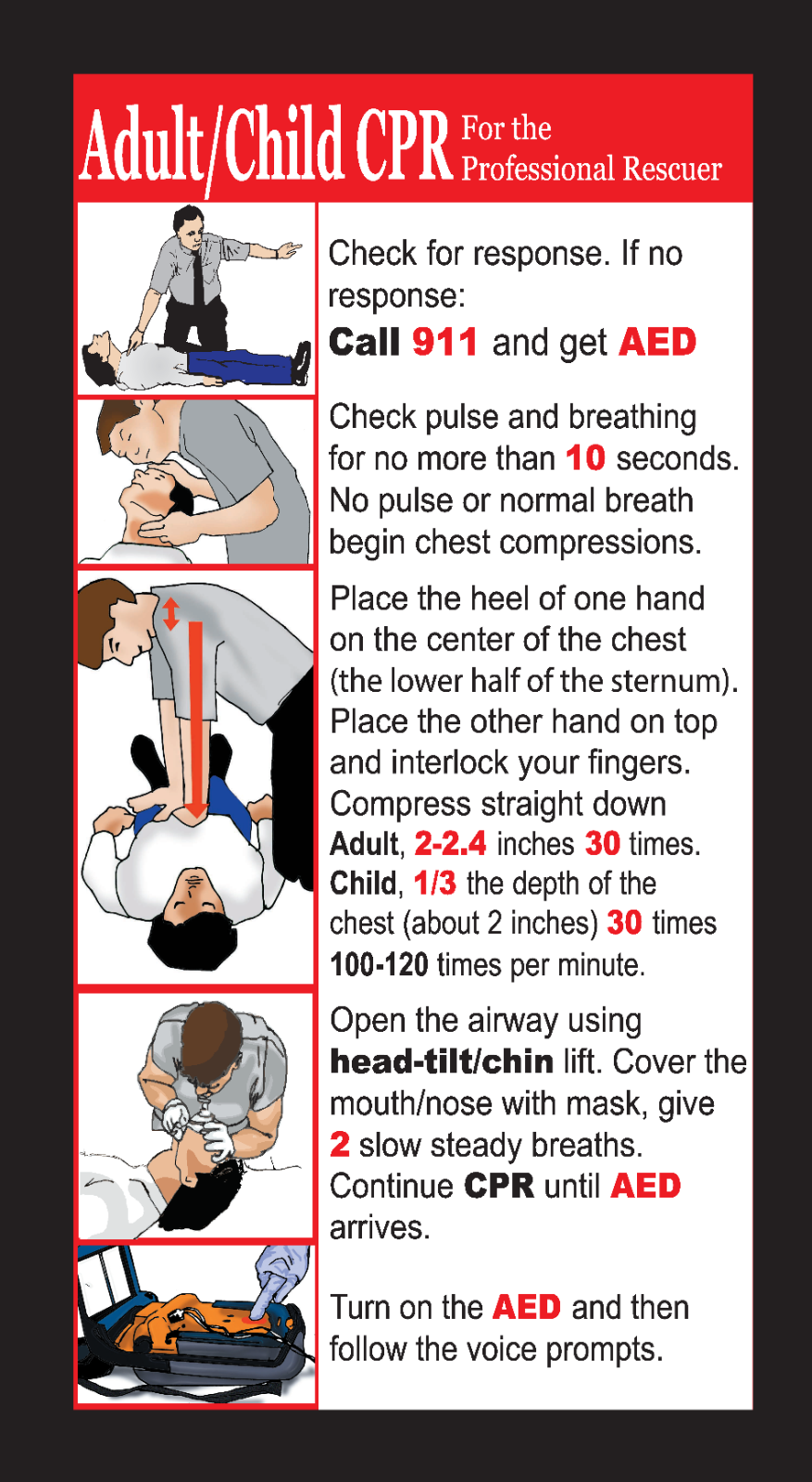 500 Personalized Custom Business Cards w/ 2015 CPR Instructions on back