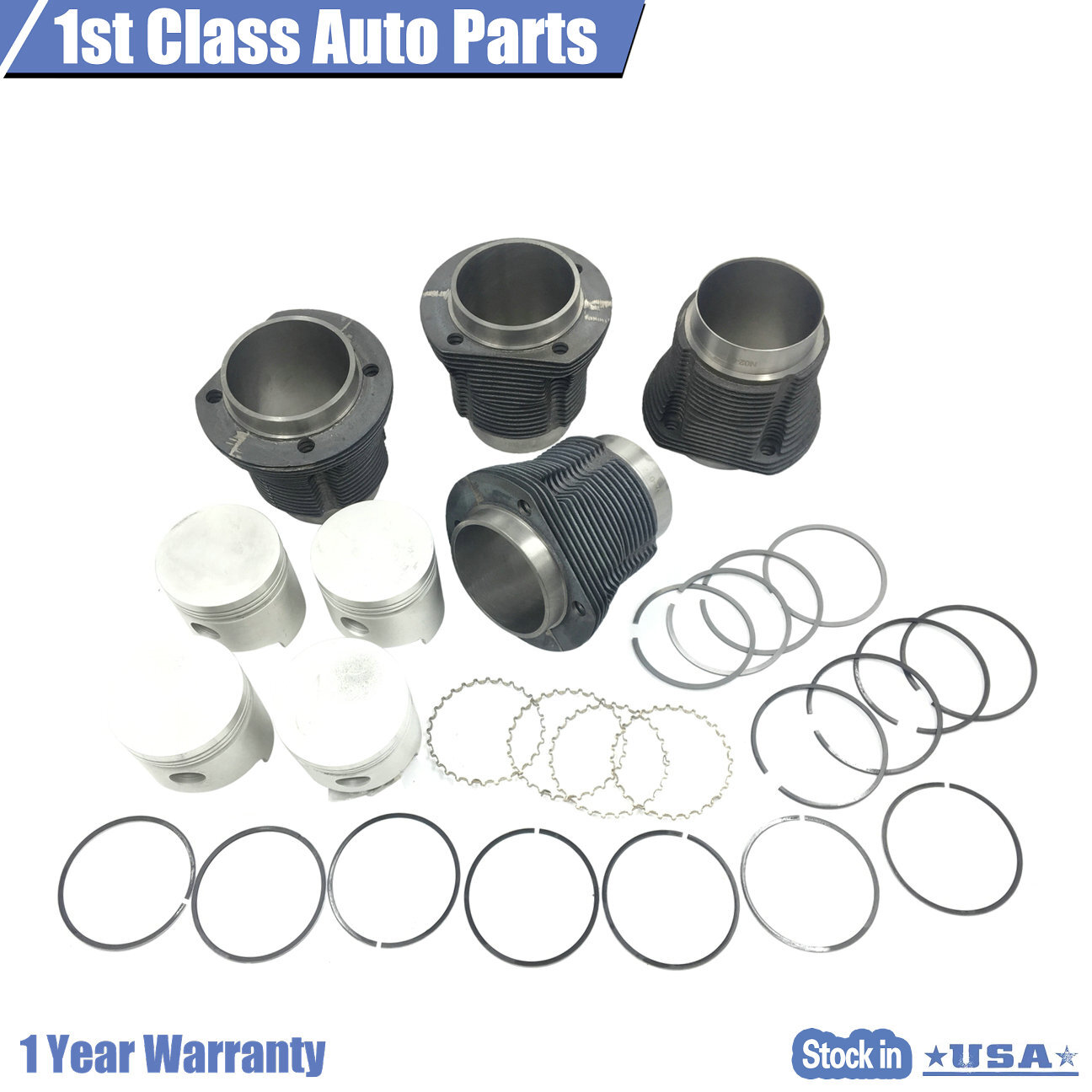 Engine Piston Cylinder Set w/ 85.5mm Std. fit VW Super Beetle Ghia Thing 1.6L