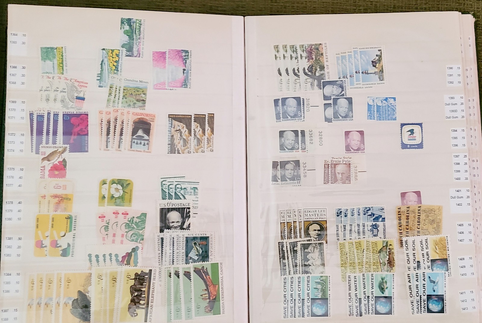 US STAMPS Lot MNH Mixed FV $190, Scott Identified In Binder + Plate Block Sets