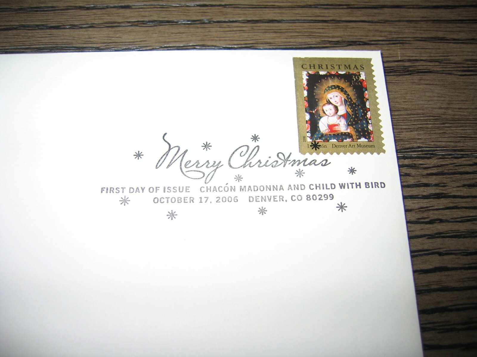 2006 Madonna and Child Christmas Replica Gold Golden Cover Stamp
