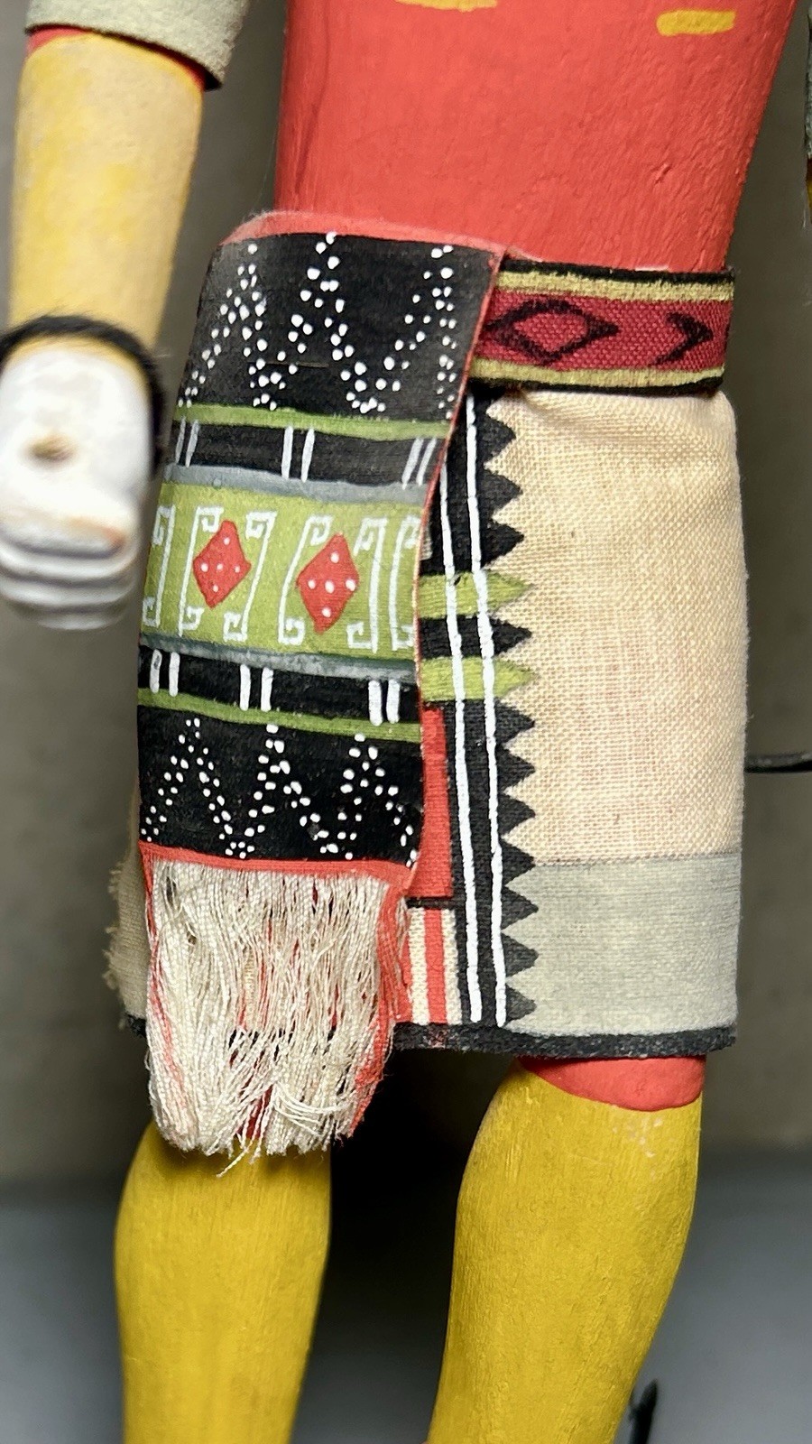 Antique Authentic Hopi Kachina Doll Black Ogre Old Style Dance Ceremony Sash 9”