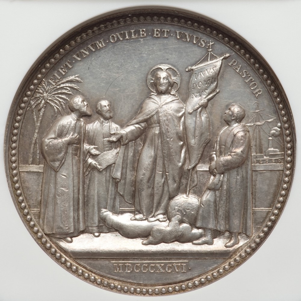 1896 Silver Medal Pope Leo 13 AN XIX Bianchi Church Unity One Fold One Shepherd