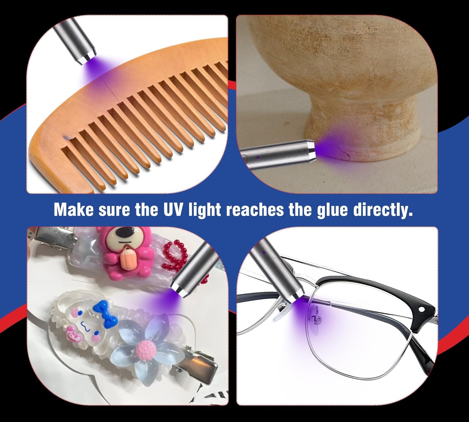 UV Resin Kit with Light 60g UV Glue with Rechargeable Light 5 Second Fast Cur...