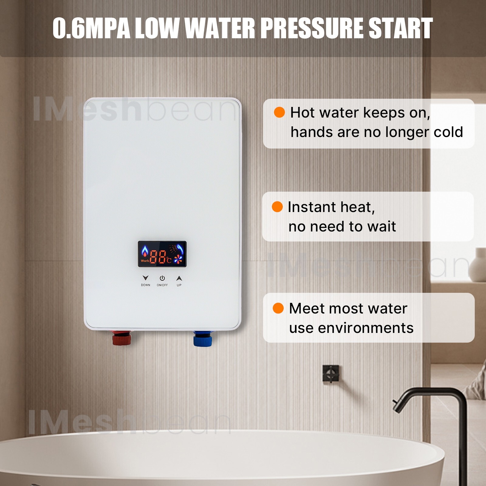 6500W Tankless Electric Hot Water Heater Instant Boiler On Demand Whole House