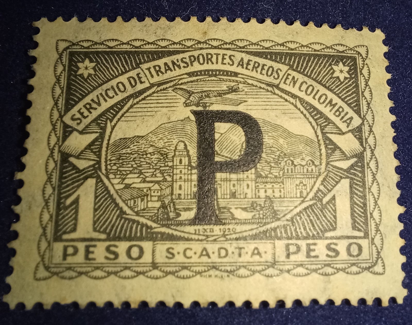 COLOMBIA 1923 AIRMAIL SCADTA - PANAMA P Ovpts - Sc#'s CLP56,57,59,60,61,62,63,64