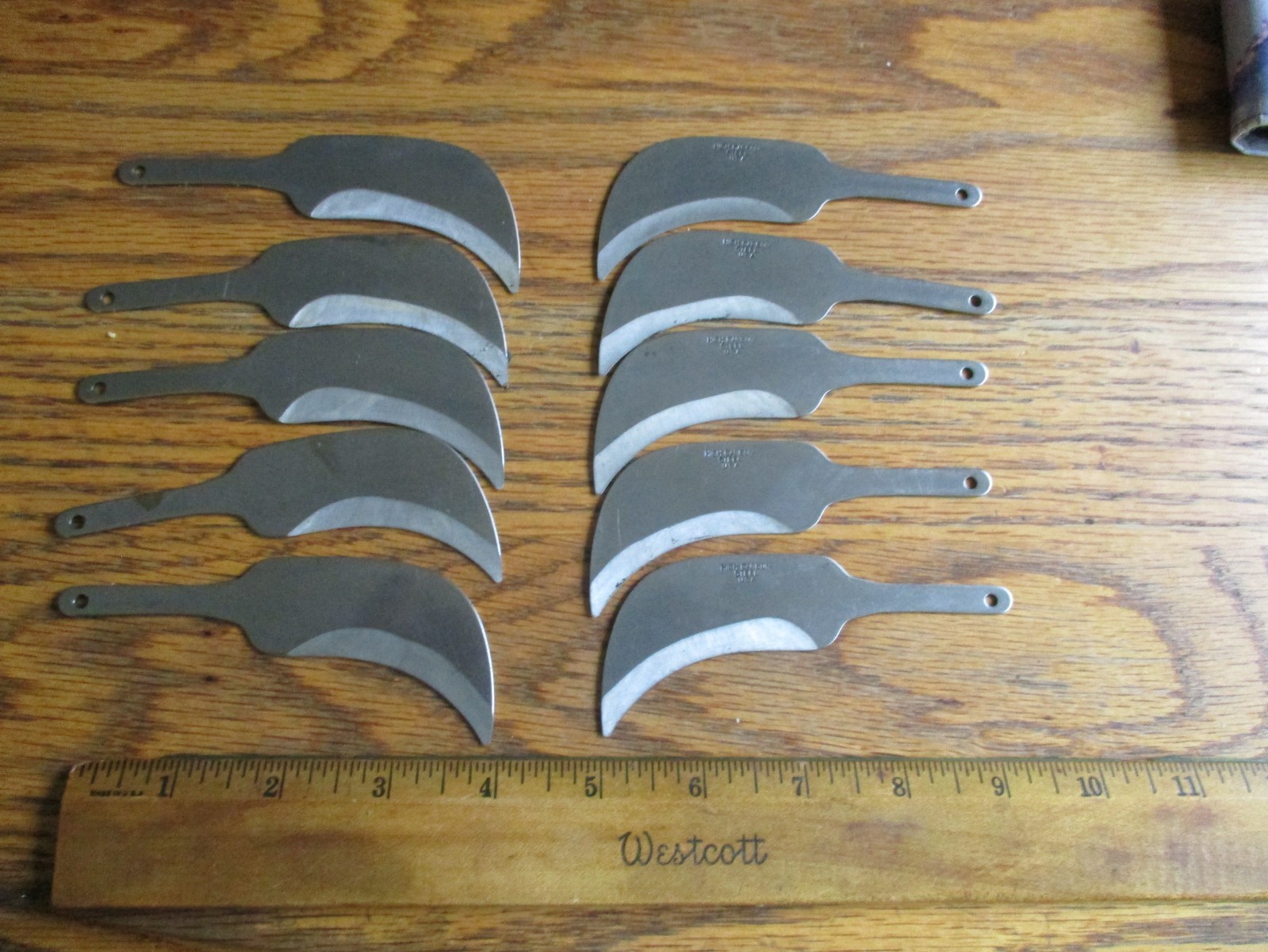 10 Carbon Steel Hawk Bill Knife Blade Blank Blank's NOS Colonial Knife USA