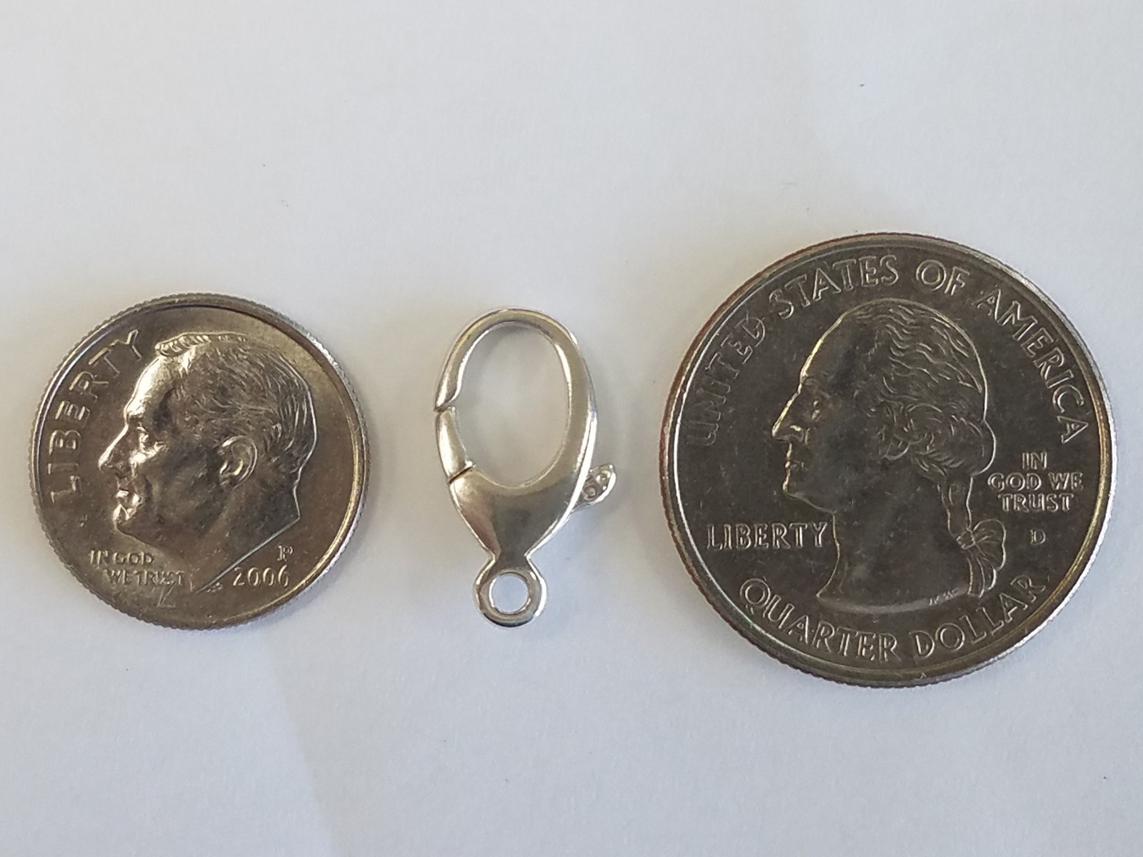 Sterling Silver Lobster Clasp, Large Balloon Clasp, Oval Cast Catch, 17mm Large