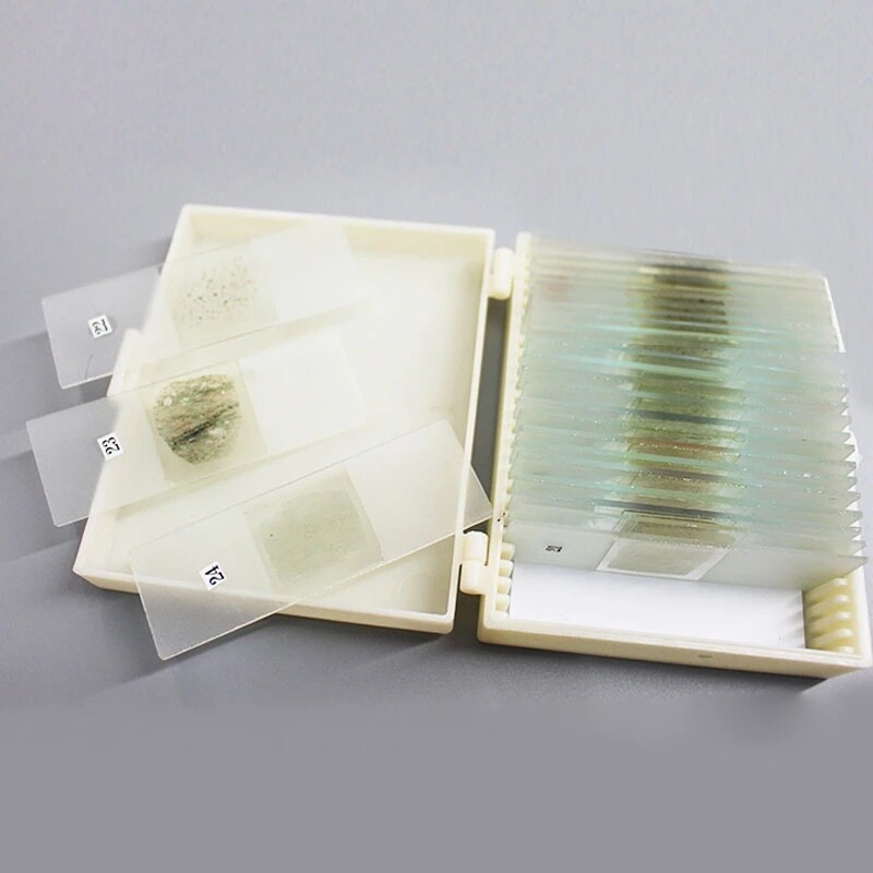 20pcs Geology Study Mineral Thin Section Prepared Microscope Rock Slides