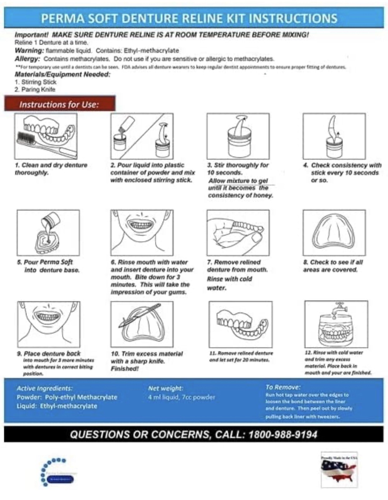 Perma Soft Reline~Denture Adhesive Alternative!~4 kits~False Teeth Reliner~Liner