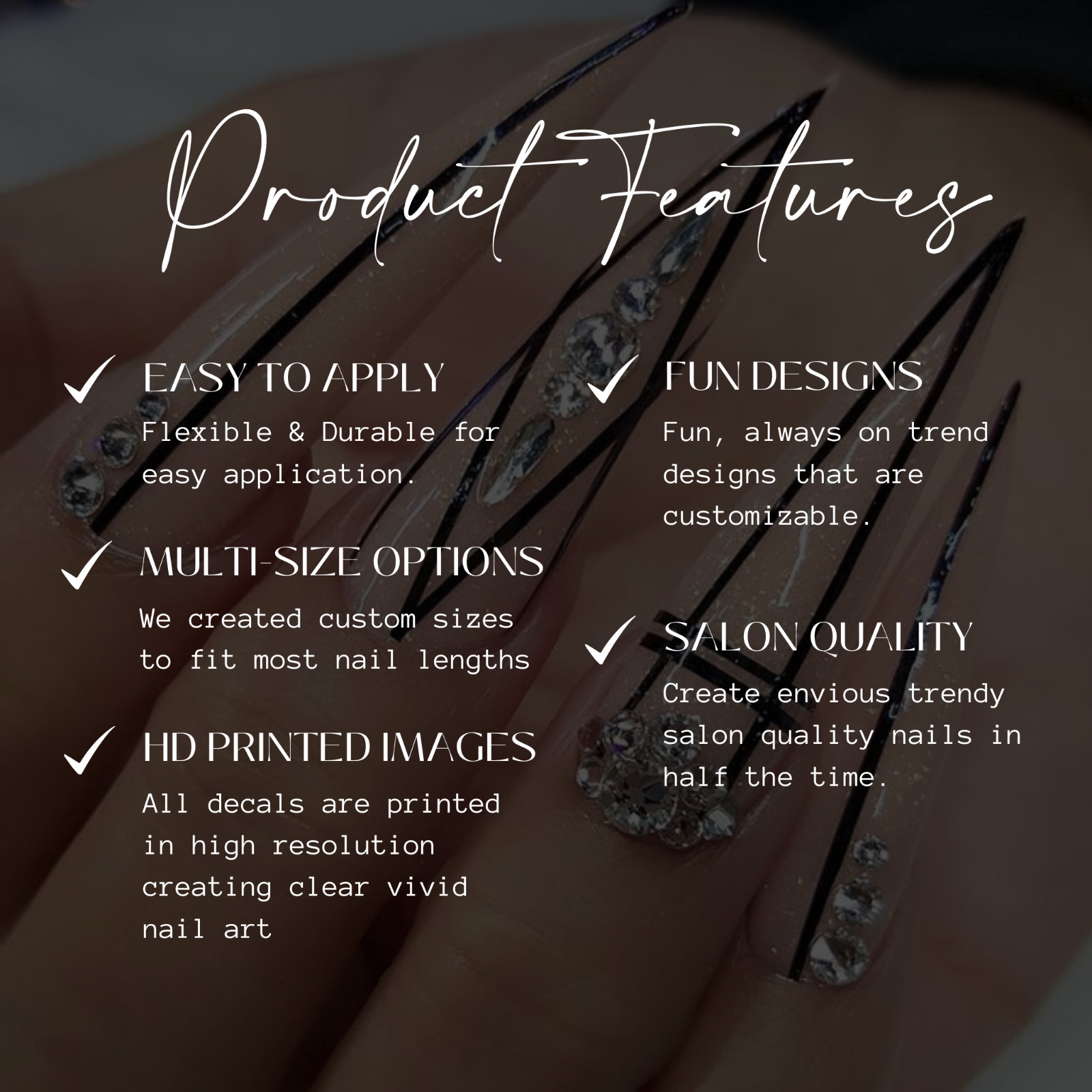 BTS Army Bangtan Nail Decals Water Transfer Clear Overlay