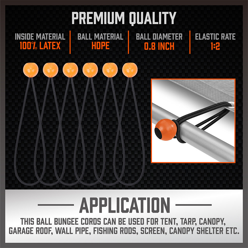 30PC Premium Bungee Cords Assortment Tie Down Straps Canopy Ball 40" 32" 24" 18"