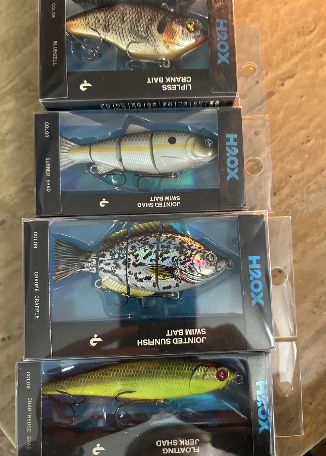 Lot of 6 H2.OX Lures New In Box Crank ,Jerk Shad And Swim Baits