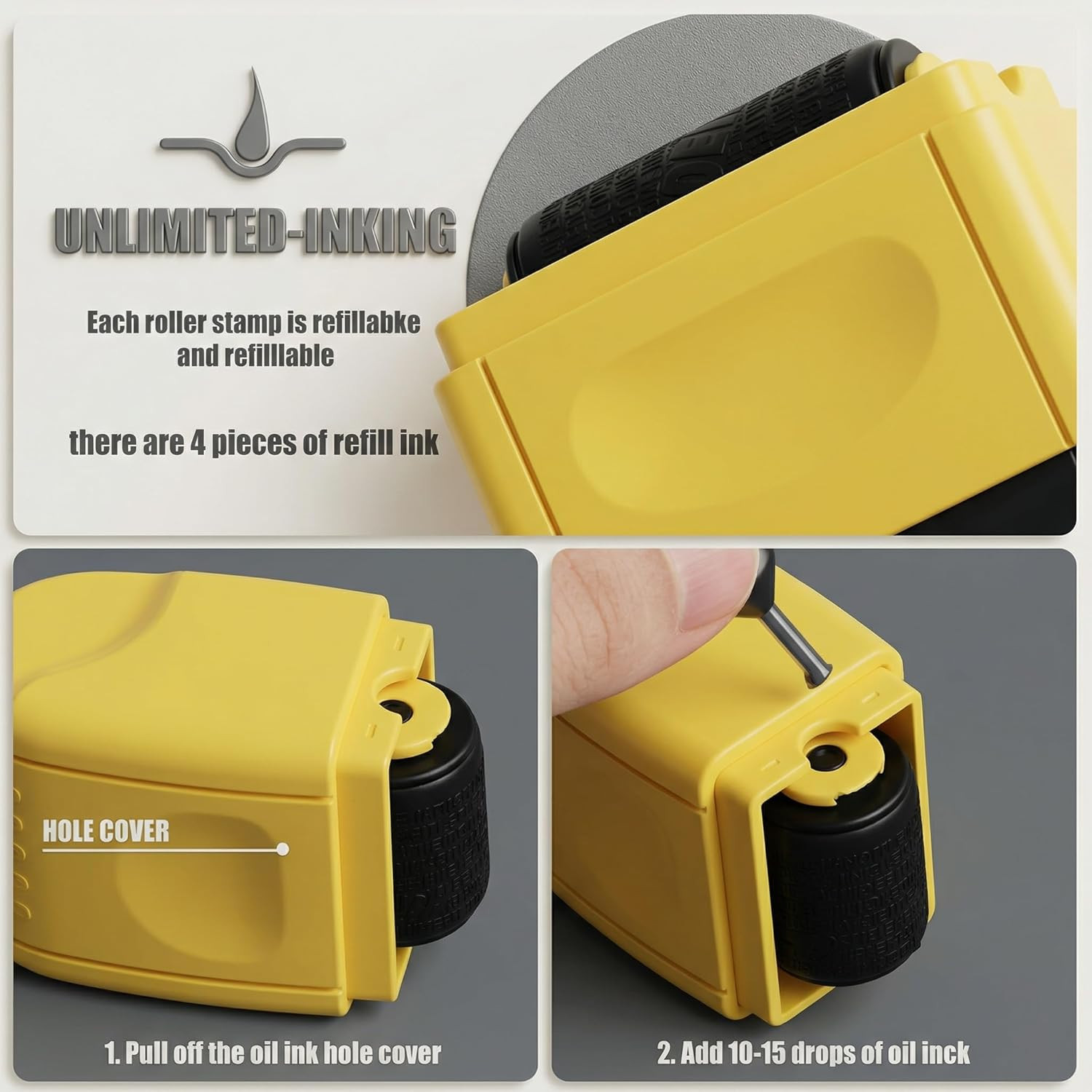 2 Pack Identity Protection Roller Stamps Identity Theft Stamp Confidential Ro...