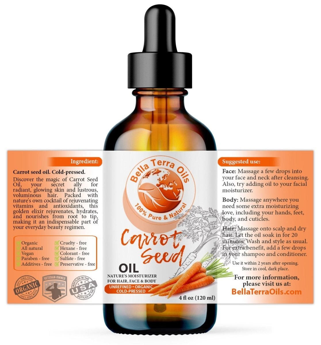 Carrot Seed Oil: Natural, Cold-Pressed, Perfect for Skin Rejuvenation