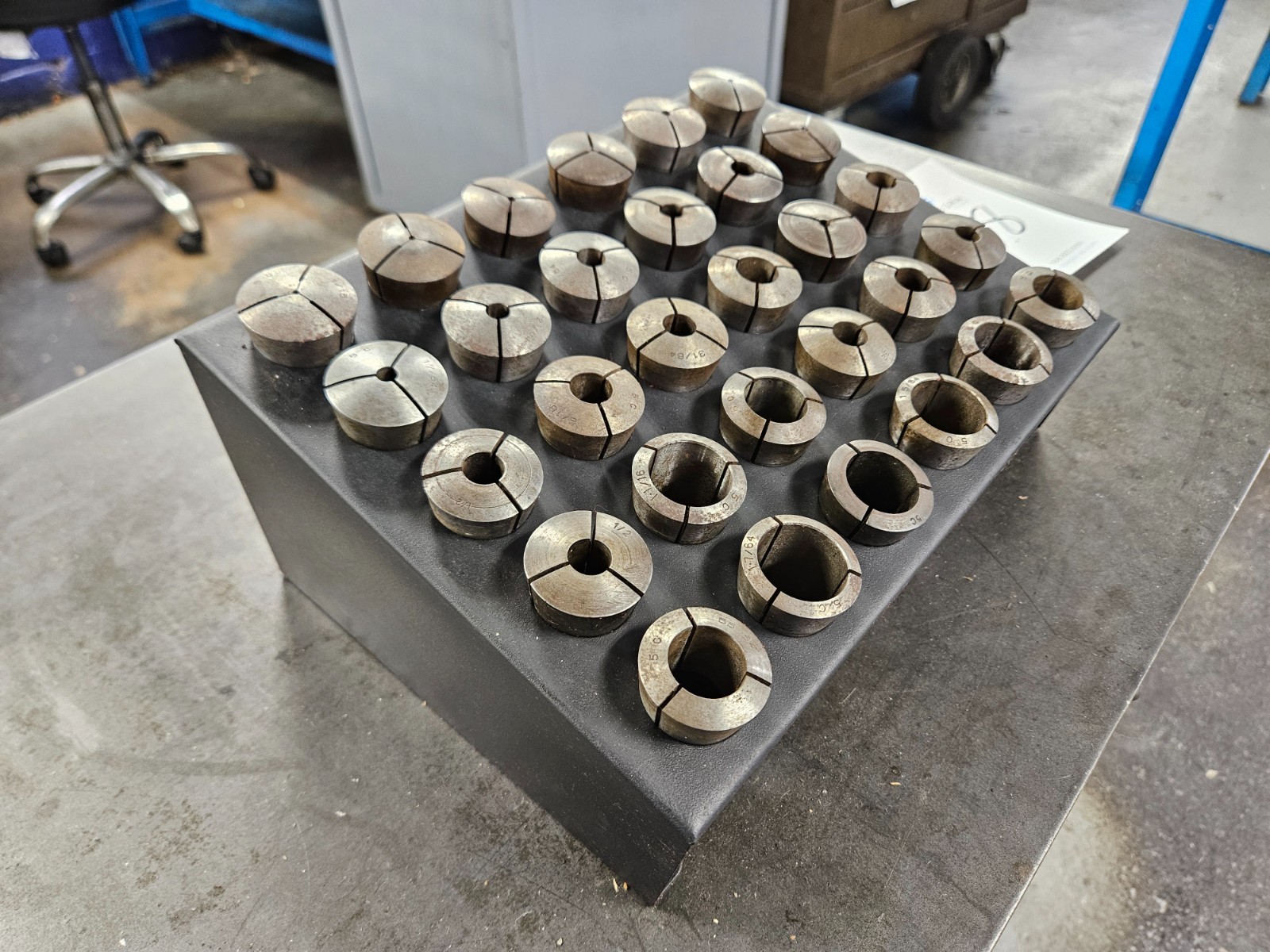 (30) Assorted 5C Collets w/ Holder