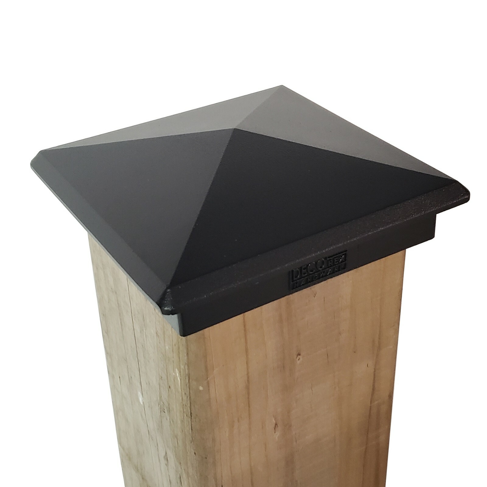 4.5" x 4.5" Heavy Duty Aluminium Pyramid Post Cap for Wood Posts - Black