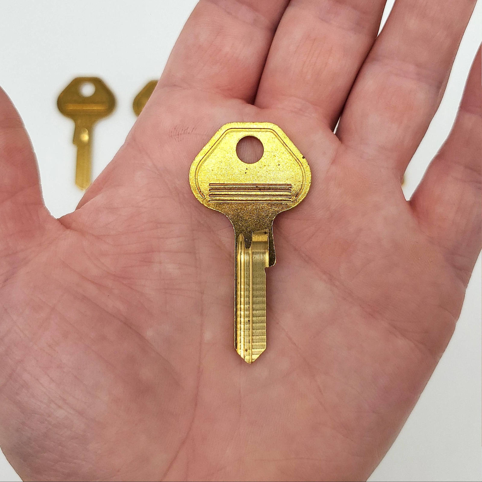 10x Master 6000K Padlock Key Blanks Brass 6 Pin Master Lock OEM NOS