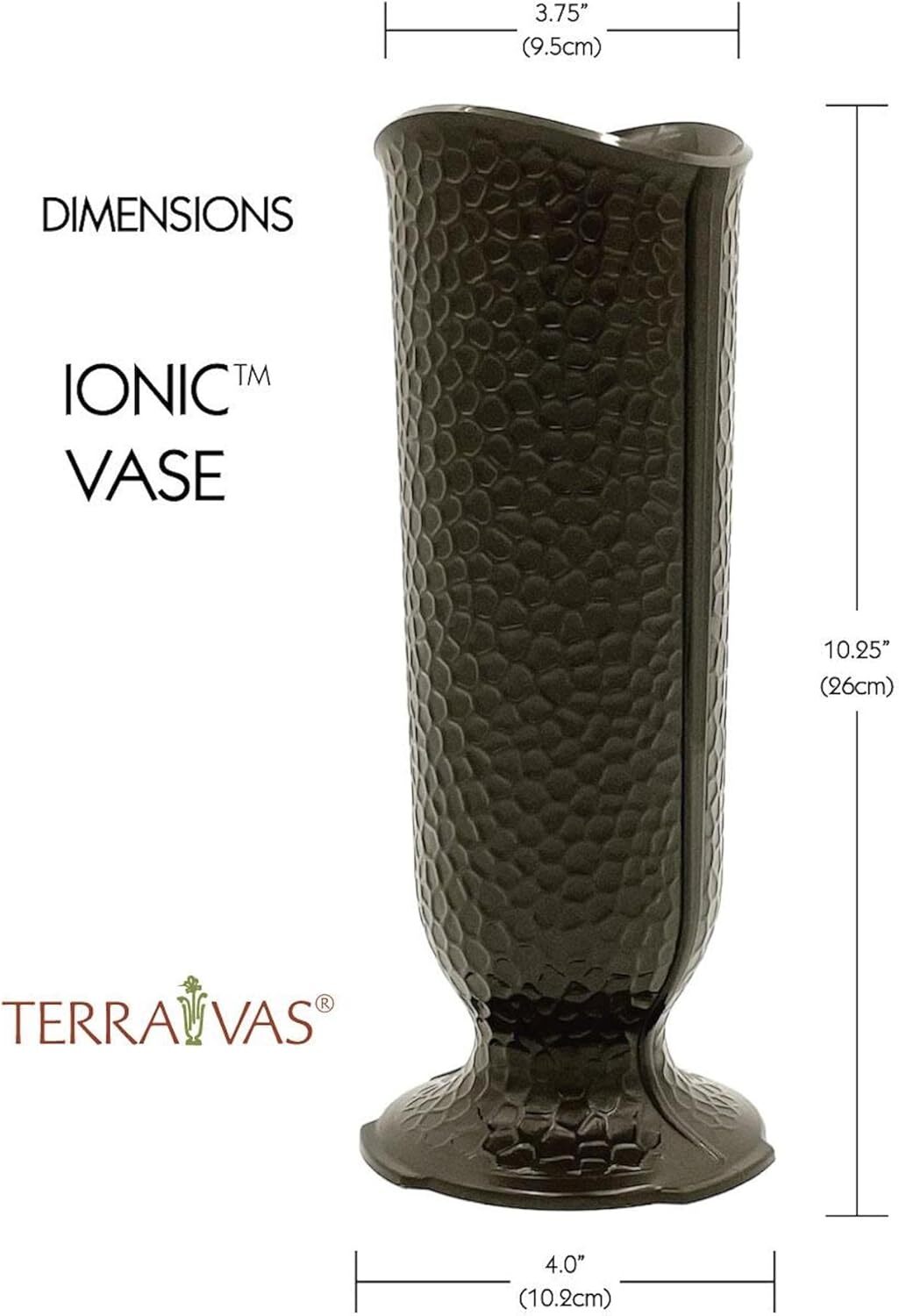 Cemetery Flower Vase Replacement, Ionic Vase Sold only by . 10.25" H, 4" D Ba...
