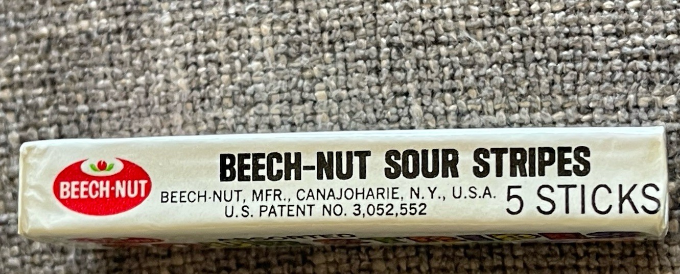 Vintage 1960’s BEECH-NUT SOUR STRIPES GUM PACK Sealed NOS Mint Condition!!