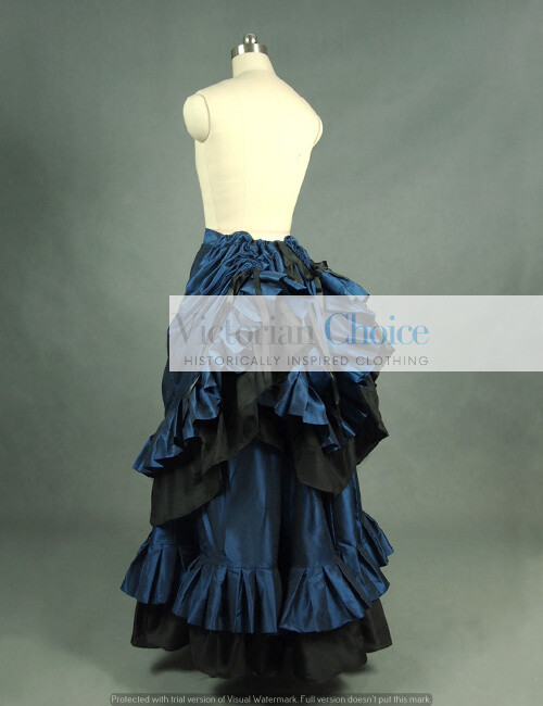 Dark Gothic Victorian Edwardian Bustle Skirt Steampunk Punk Witch Costume K034