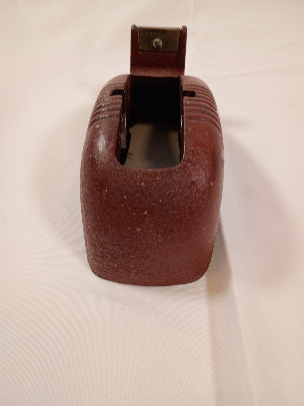 Vintage Art Deco Cast Iron Tape Dispenser Whale Tail Streamline Industrial Heavy