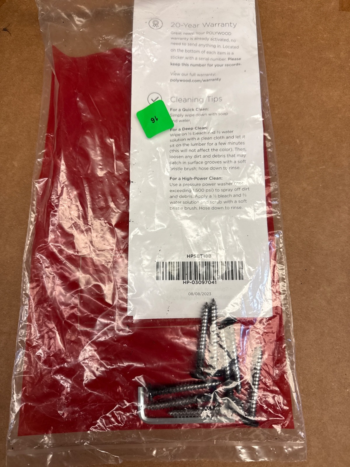 POLYWOOD SBT18MA South Beach 18" Outdoor Side Table, Mahogany