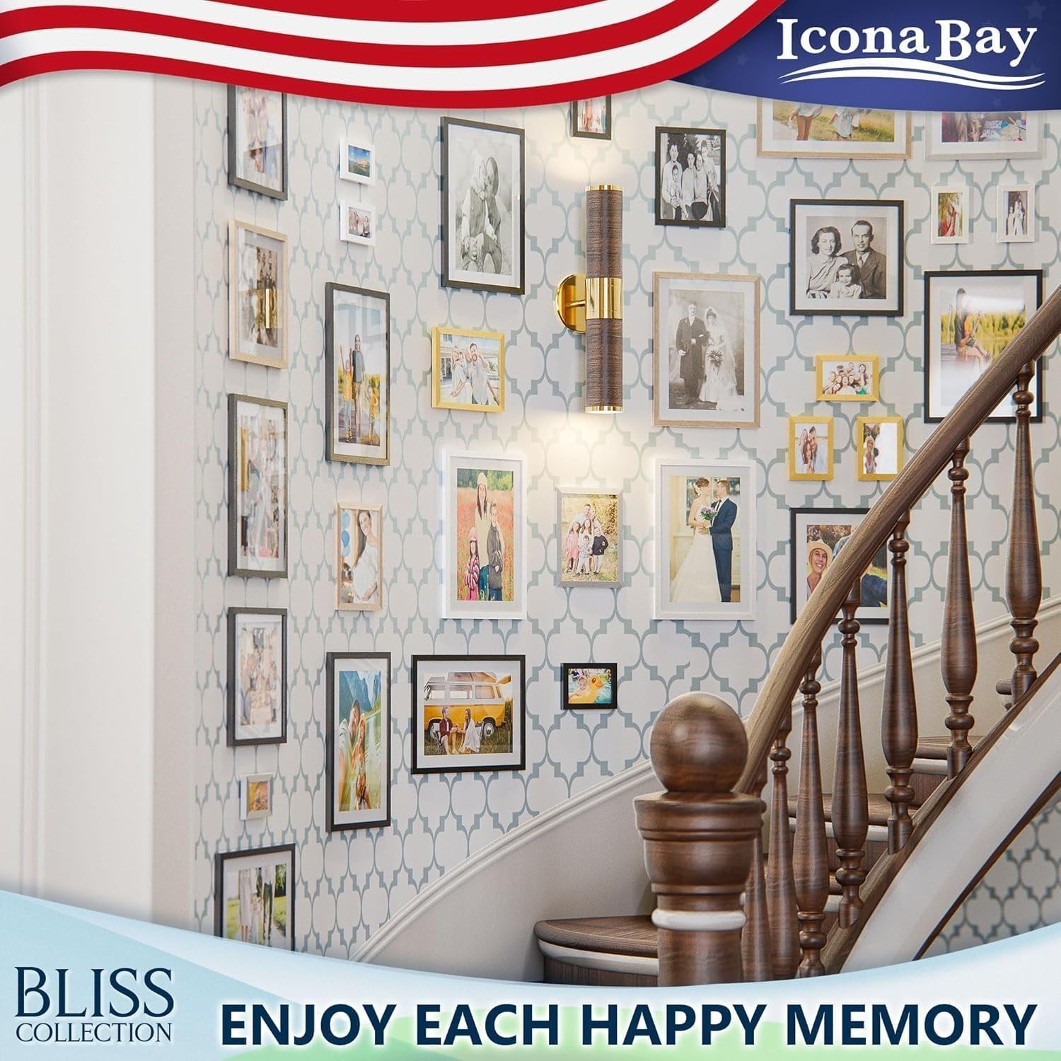 12X12 Picture Frame Black Display Pictures 8X8 with Mat or 12X12 without Mat for