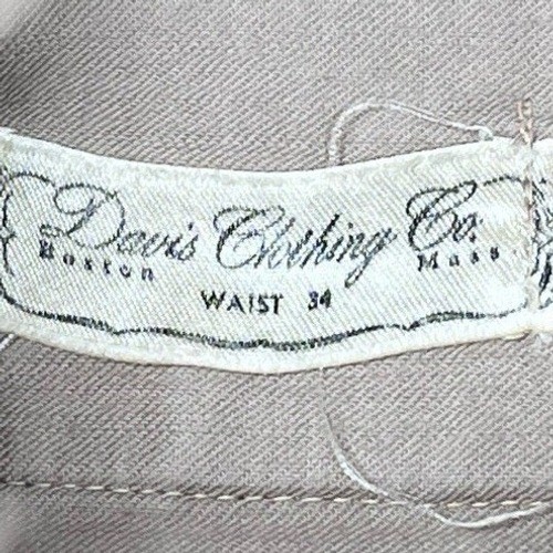 Vintage 1940s mens Tan suspender pants Davis Clothing Co. Talon 32X29
