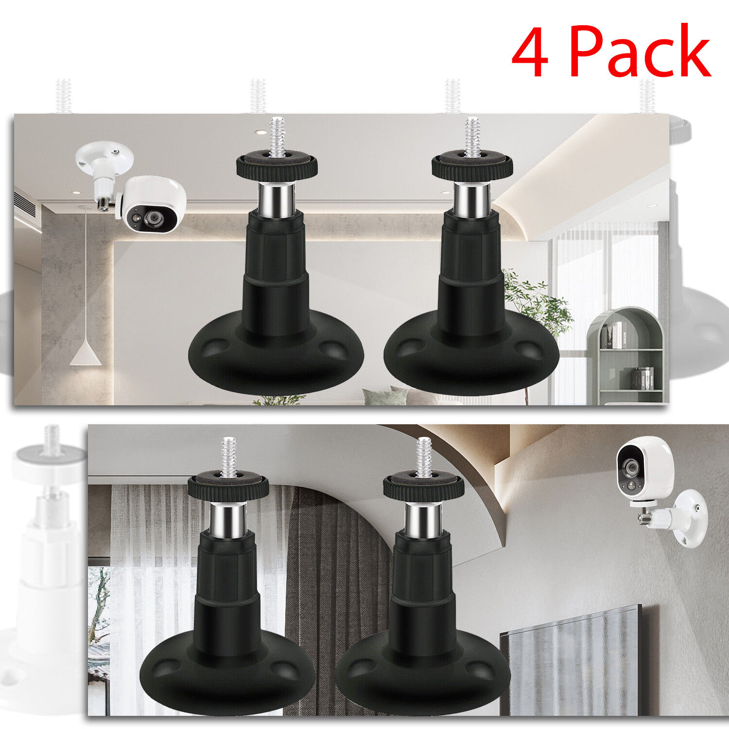4 Pack Adjustable Camera Wall Mount Bracket Outdoor Indoor for Arlo Pro Security